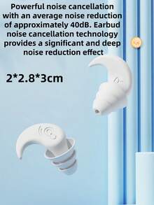 2PCS Anti Noise Silicone Ear Plugs Waterproof Swimming Ear Plugs For Sleep Diving Surfing Soft Comfortable Back To School Supplies - White - View 2