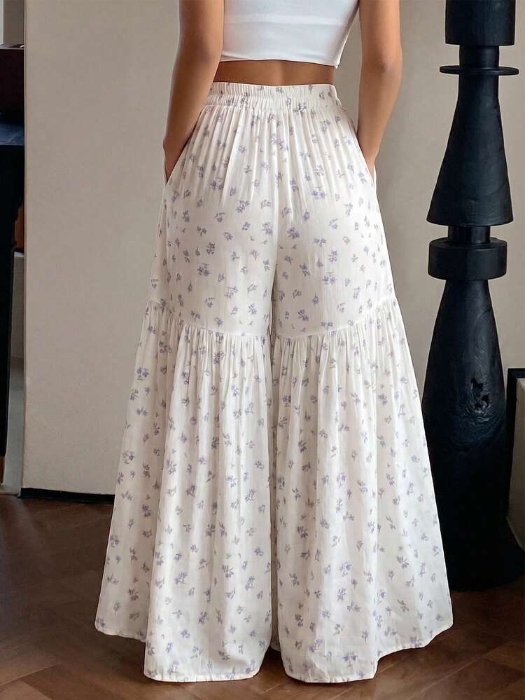 Women's Lightweight Loose Ditsy Floral Pajama Bottoms For Summer