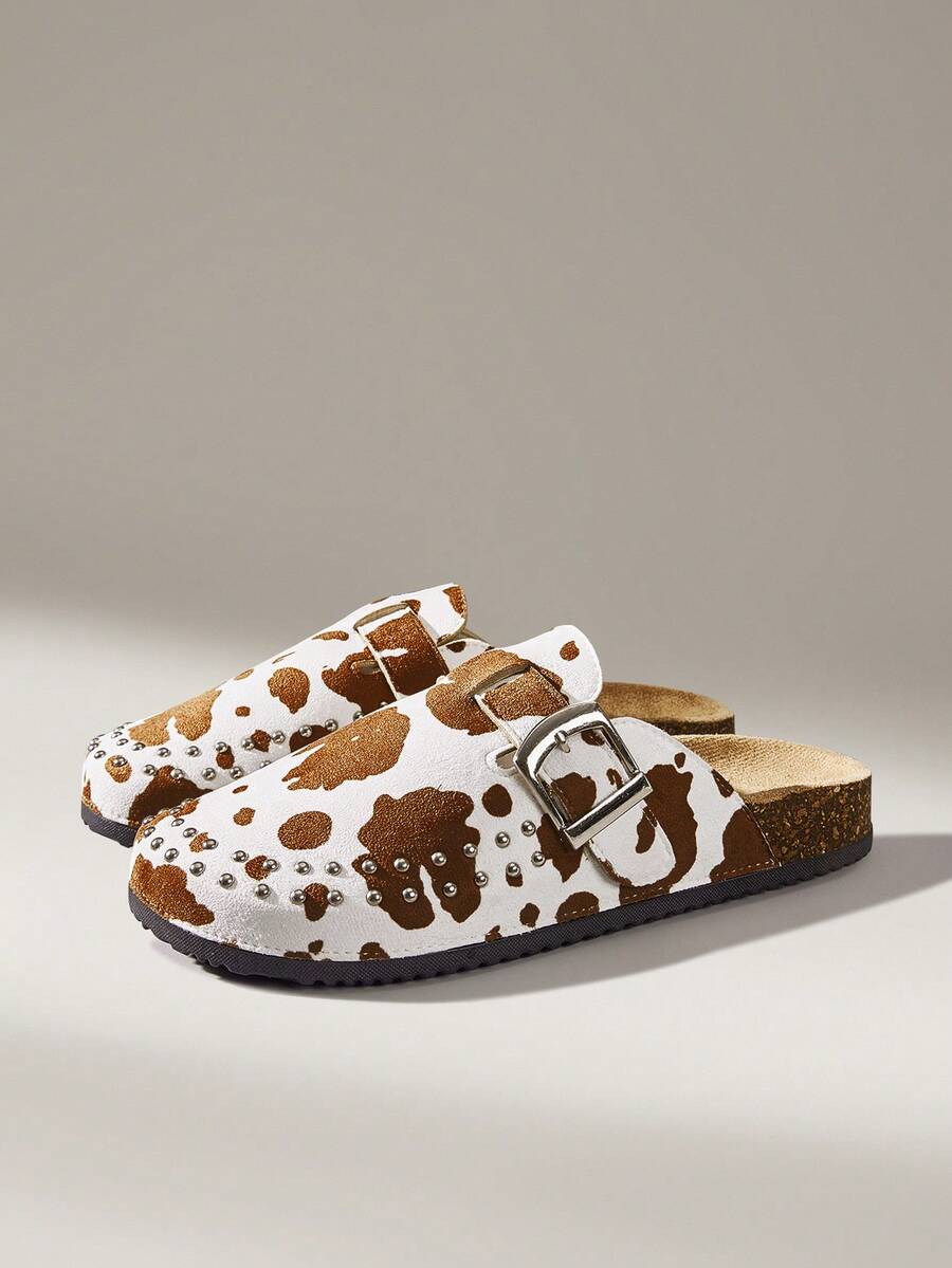 CUCCOO Women Casual Versatile Plush Round Toe Fluffy Flat Slippers For Christmas - Camel - View 1