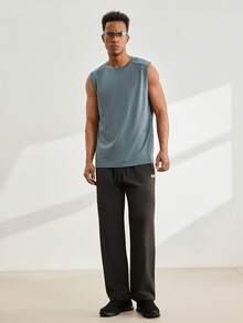 Driftmere Men Solid Tank Top Gym - Blue - View 3
