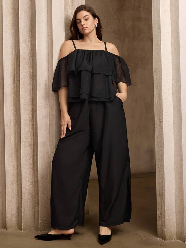 Flouryn Women's Sleeveless Tank Top And Wide Leg Cropped Pants Casual Suit, New Arrival Summer/Autumn