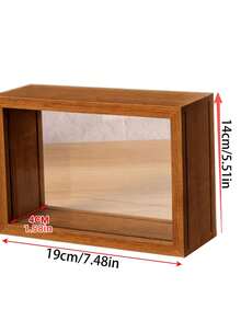 A Square Photo Frame, Dark Wood Grain Decoration, Minimalist Style, Suitable For DIY Displays: Small Ornaments, Plant Specimens, Photos, And Calligraphy Decorations. - Dark Wood - View 5