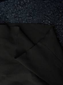 SHEIN Muchic 女士纯色不对称领纽扣装饰毛衣 - 黑色 - 查看 7