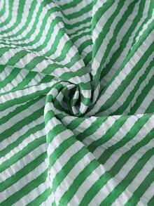 Resyla New Arrival Loose Fit Blue Striped Hooded Plus Size Sun Protection Shirt - Olive Green - View 4