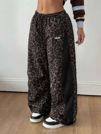 Coolane 女士春夏音乐会街头风撞色降落伞裤