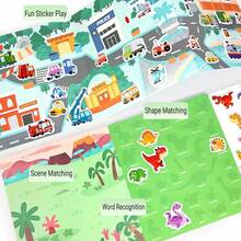 3D Padded Quiet Book For Toddlers, Waterproof & Tear-Resistant Early Learning Sensory Book With Reusable Puffy Stickers - Multicolor - View 9
