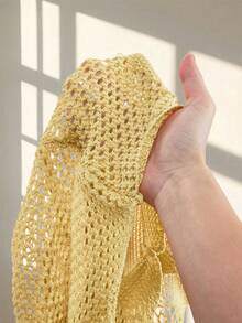 Amplova Women's Spaghetti Strap Backless Jumpsuit With Deep V Neck, Suitable For Vacation Outfit, Cute & Mini - Yellow - View 11