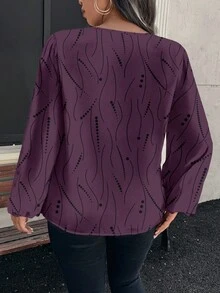 SHEIN Clasi 大码女式波点图案长袖休闲衬衫 - 彩色 - 查看 2