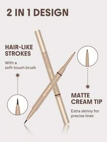 SHEGLAM Brows On Demand 2-In-1 Brow Pencil-Auburn Waterproof Liquid Eyebrow Pen Sweat-Proof Anti-Oil Brow Filling Outlining Eyebrow Cream Gel Makeup Brand Beauty Makeup Face Paint Cosmetic For Women Girls Perfect For Spring Summer Ideal For Y2K Fancy Fashion Suitable For Birthday Mother'S Day Gift Rave Party Ready Best Color - Auburn - View 4