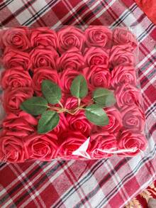 30pcs Artificial Foam Roses For DIY Wedding Decorations, Perfect As A Valentine'S Gift Or Bridal Bouquet,Valentine's Day Wedding Decoration Rayon Flowers Realistic Rose Bouquet With Long Stems For Home Wedding Decoration Party - Multicolor - View 2