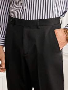Officeau Bộ vest nam 2 món màu đen thời trang, dáng ôm, khóa kim loại bên hông, gồm áo khoác và quần, thích hợp cho đám cưới/tiệc tùng. - màu đen - Xem 9