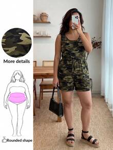 Enliva Plus 迷彩印花抽绳腰部连体衣，夏季 - 彩色 - 查看 1