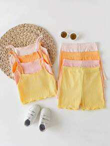 SHEIN 8pcs/Set Young Girl' Candy Color Camisole Tops - Multicolor - View 7