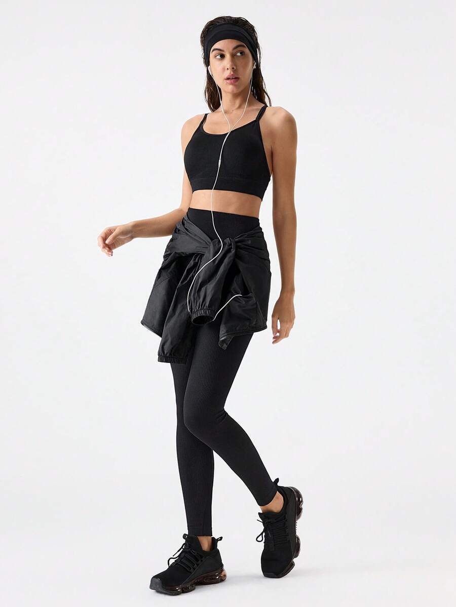 1pc Women's Black Shaping Leggings, Tummy Control, Butt Lifting, Thigh Slimming, Mid-Length Shaping Pants, Suitable As Base Layer