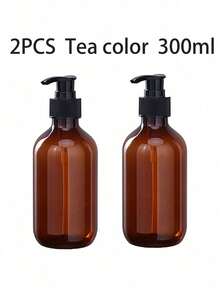Botella con bomba de presión de 300ml/500ml, recipiente de plástico transparente reutilizable, utilizado para champú, loción y viajes - Multicolor - Ver 13