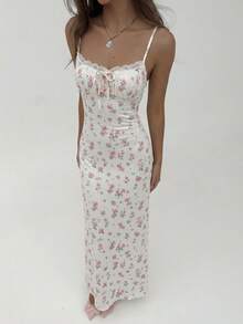 Aloruh Đầm bodycon đuôi cá họa tiết hoa nhỏ xinh dành cho nữ đi nghỉ - Nhiều màu - Xem 7