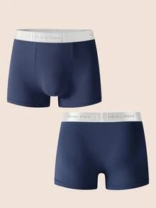 3pcs/Set Men's Letter Waistband Casual Boxer Briefs - Multicolor - View 5