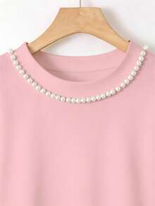 Franclia Áo thun nữ in họa tiết bong bóng, thích hợp cho tiệc tùng và đi làm. - Màu Hồng baby - Xem 3
