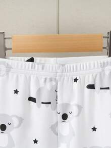 Bộ 6 món cho bé trai sơ sinh, gồm áo liền thân tay ngắn cổ tròn in hình gấu Koala hoạt hình dễ thương và quần short, chất liệu mềm mại, thoải mái. - Đen và trắng - Xem 4