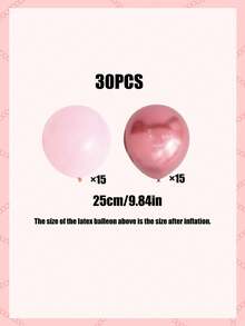 30PCS Pink Metallic Red Latex Balloons Set For Wedding Birthday Princess Theme Party Decorations - multicolor - View 3