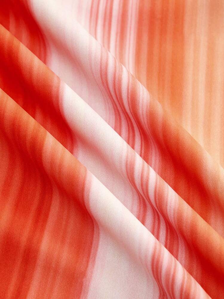 SHEIN Maija Women's Striped Halter One-Piece Swimsuit, Fashionable For Vacation