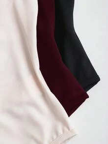 Sweetra 3pcs/Set Women's Casual Sleeveless Bodysuit, Minimalist Slim Fit Low Neck Solid Color, Apricot, Coffee Brown And Black, Versatile For Spring/Summer - Multicolor - View 4