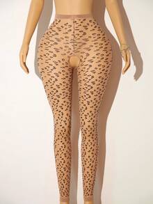 Bare Chapter Bare Sensation! Leopard Print, High Elasticity & Skin-Tight Fit + Wild Pattern, Suitable For Nightlife Focal Point Styling - Multicolor - View 7