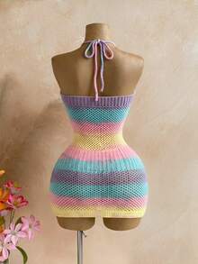SaltGleam SaltGleam Damen Farbverlauf Seestern Dekor Strickkleid - Verschiedenfarbig - Übersicht 2