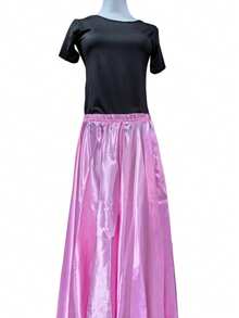 Đầm khiêu vũ dài thời trang, làm từ sợi polyester, váy ba lê satin dành cho nữ, thích hợp cho múa bụng, khiêu vũ, múa flamenco và múa rock. - Nhiều màu - Xem 11