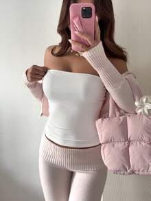 SHEIN EZwear 4件套女士纯色休闲百搭日常穿搭抹胸上衣 - 彩色 - 查看 4