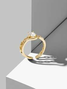 MOTF PREMIUM NHẪN HỞ TỐI GIẢN BẰNG VÀNG 18K ĐÍNH KIM CƯƠNG - Vàng - kim cương trắng - Xem 4