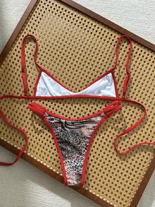 Swim Mod Bộ bikini quây 2 mảnh in kỹ thuật số với dây đeo có thể điều chỉnh và quần bikini kiểu dáng gợi cảm, đồ bơi thời trang và quyến rũ. - Nhiều màu - Xem 2
