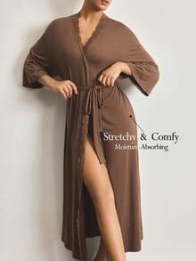 Ocili Áo choàng ren thoải mái dành cho nữ - Cà phê nâu - Xem 1