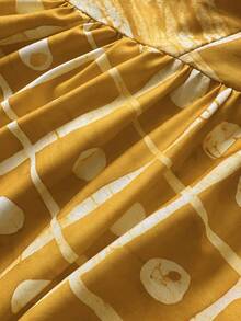 Maweii Vestido plus size com cintura franzida, decote redondo, sem mangas, para praia, férias e estampa sexy de Halloween. - Amarelo - Ver 7
