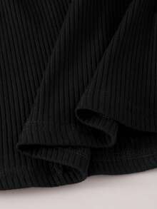 SHEIN Elladie kids 2件套青少年女孩休闲纯色长袖T恤和裙子套装 - 彩色 - 查看 5