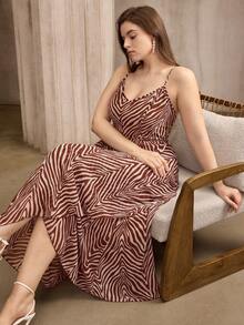 Flouryn New Arrival Spring/Summer V-Neck Slimming Plus Size Dress - Multicolor - View 9