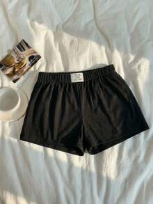 Comfortcana 2 piezas Conjunto de shorts casuales de mujer con parche bordado de letra y pantalones cortos de cintura baja de unicolor ultra cortos, adecuados para vacaciones, verano, graduación, regreso a la escuela, festival de música. 2 piezas Shorts a cuadros de mujer. Shorts tipo bóxer a cuadros de mujer. 3 piezas Boxers cortos casuales a cuadros de mujer - Multicolor - Ver 8