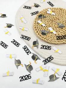 100 chiếc giấy kim tuyến in hai mặt hình chữ số 2026 dùng trang trí bàn tiệc tốt nghiệp, lễ tốt nghiệp, bằng tiến sĩ, chứng chỉ. - Nhiều màu - Xem 1