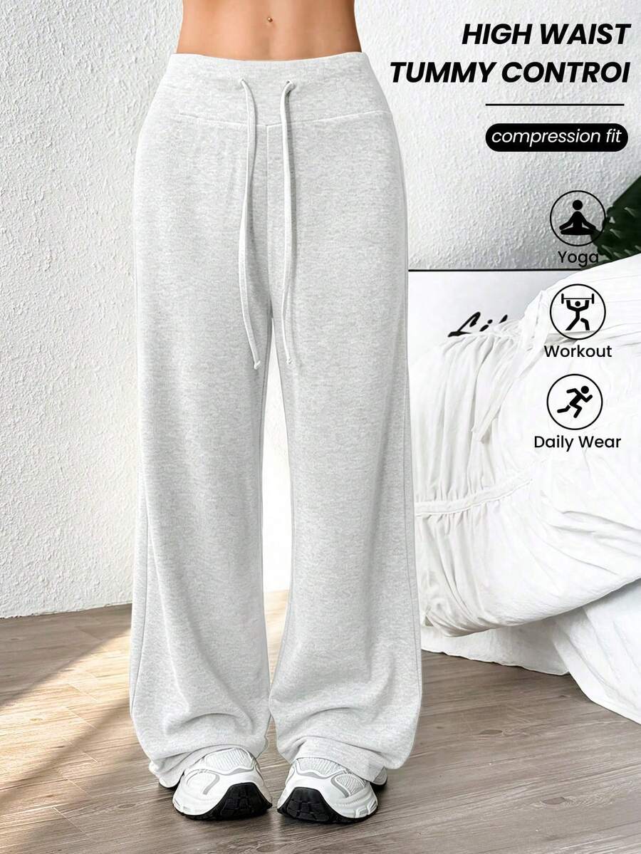 SHEIN Sports 休闲纯色宽松运动裤