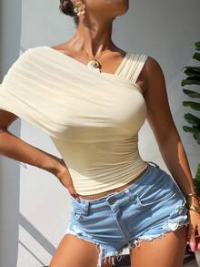 SHEIN SXY Women Tops - Light Yellow - View 1