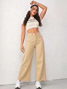 Straight-Leg Jeans With Pockets And Zipper, Versatile Fashion For Women - Persimmon 2 - View 3