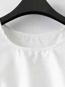 GlowEve CURVE Áo sơ mi cổ bẻ thanh lịch và thời trang cỡ lớn, thiết kế thắt eo, thoải mái cho các buổi hẹn hò và đi làm. - trắng - Xem 4