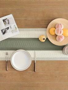 1PC Boho Table Runner Macrame Table Runners For Home Decor ,Cream & Gray Macrame Table Runner With Tassels For Boho Dining Bedroom Decor Rustic Bridal Shower,Farmhouse Rustic Table Runner,Place Mat, Valentine's Day Decoration, Gift Decor, Wedding Decor, (Multiple Sizes Available) - multicolor - View 4