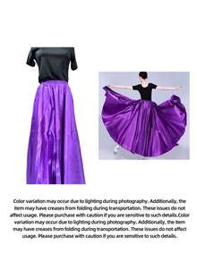 Đầm khiêu vũ dài thời trang, làm từ sợi polyester, váy ba lê satin dành cho nữ, thích hợp cho múa bụng, khiêu vũ, múa flamenco và múa rock. - Nhiều màu - Xem 10