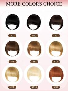 Tóc mái kẹp 100% tóc thật NC# Màu đen tự nhiên, tóc mái kẹp có phần thái dương, tóc mái giả bằng tóc thật, tóc nối cho nữ sử dụng hàng ngày - Natural Black - Xem 9