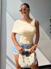 SHEIN SXY Women Tops - Light Yellow - View 4