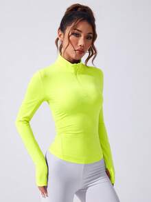 Easithlete Easithlete 女士荧光绿休闲百搭日常穿着及运动长袖卫衣 - Limelight Green - 查看 5
