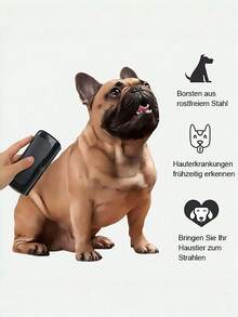 Pet Grooming Brush For Short Hair Dogs & Cats, Professional Deshedding Tool For Shedding Control, Effective Fur Removal Brush For Smooth Coat Pets, Dog Cat Hair Brush With Gentle Bristles - Black - View 4