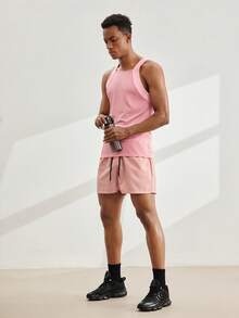 Driftmere 2 Packs Men's Solid Ribbed Casual Versatile Tank Top Ribbed Tank Top Pink And White Tank Tops Tank Tops Pack Square Neck Tank Top - Multicolor - View 3