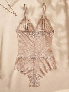 Charlaine Women's Sexy Lace Jumpsuit - Khaki - View 2